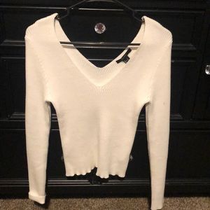 Off-white, off shoulder sweater
